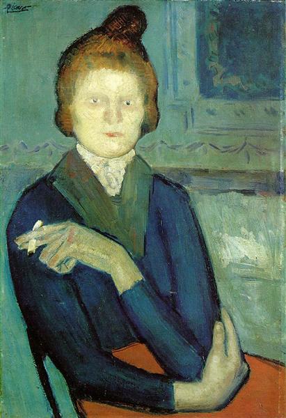 Pablo Picasso Classical Oil Painting Woman With Cigarette
